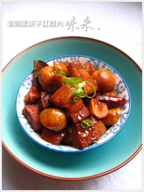 鹌鹑蛋栗子红烧肉的做法--鹌鹑;美食;大蒜蛋栗子红烧肉的做法长春百味家常菜图片