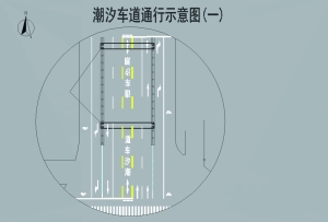 交警公布潮汐车道通行示意图