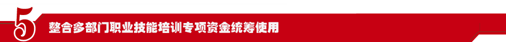 整合多部门职业技能培训专项资金统筹使用