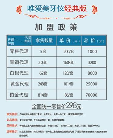 唯爱牙齿冷光美白仪多少钱?怎么代理
