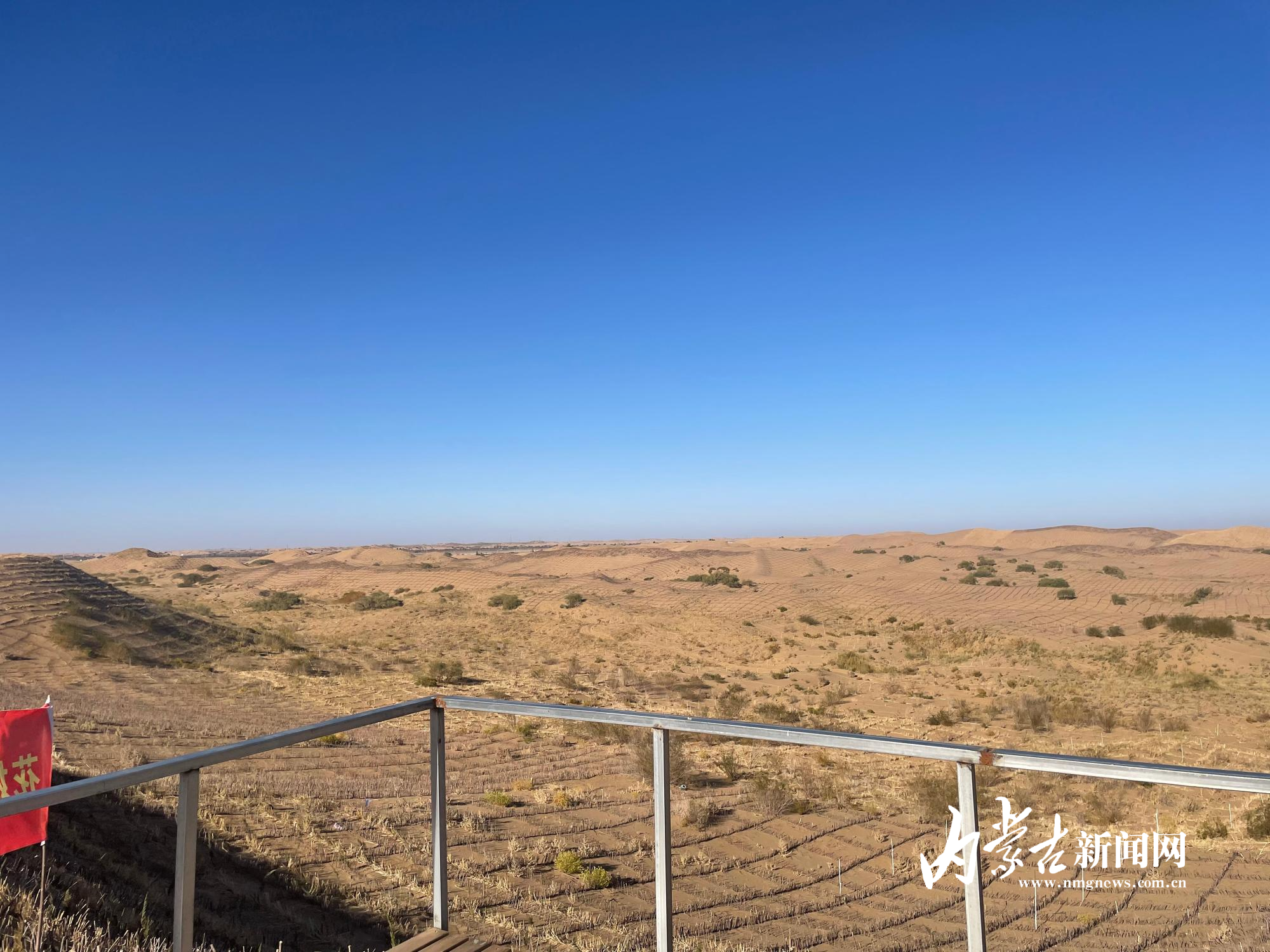 圖:連綿起伏的沙丘被稻草方格覆蓋.jpg 圖:連綿起伏的沙丘被稻草方格覆蓋.jpg