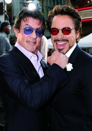 钢铁侠2好莱坞首映唐尼史泰龙现场耍宝