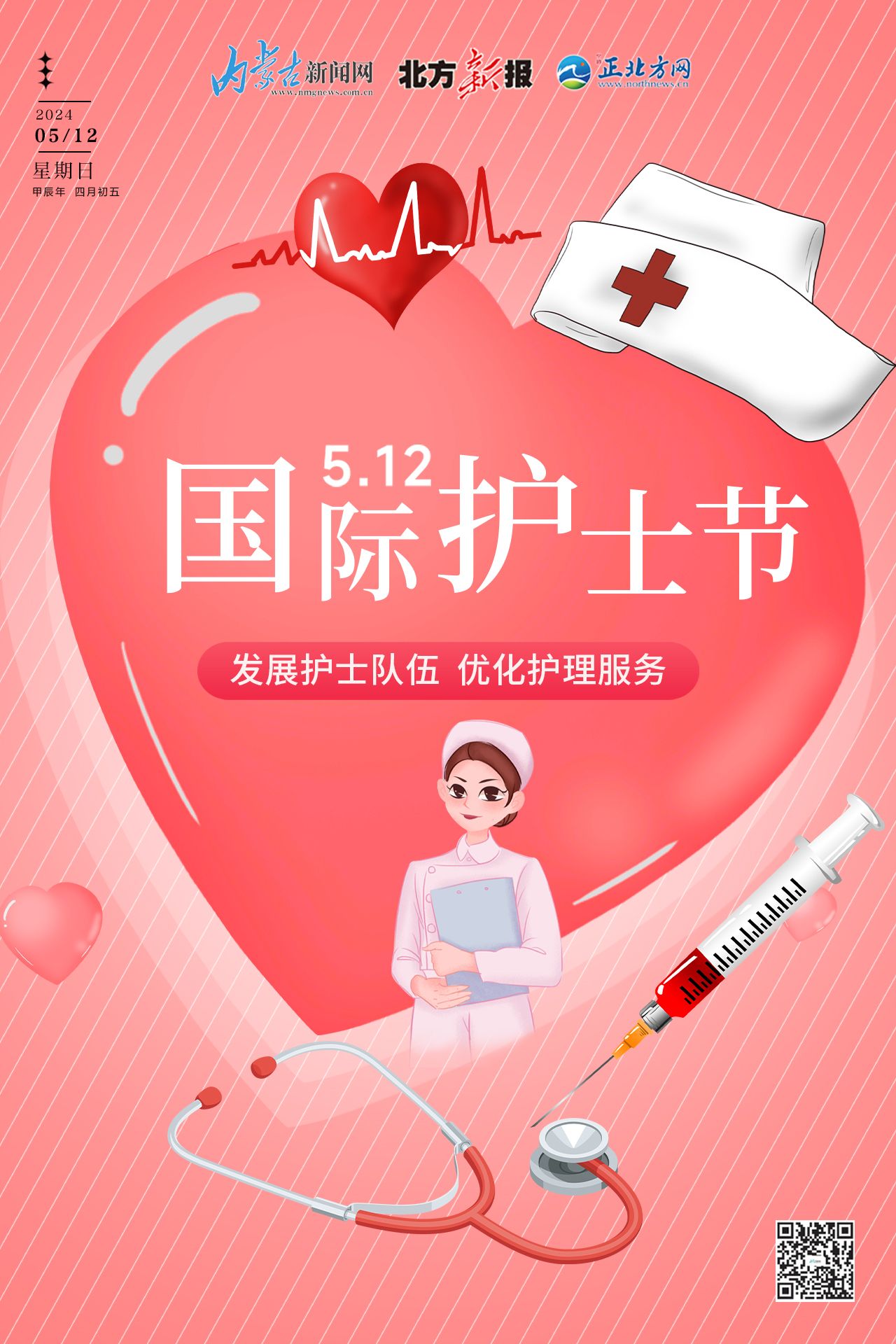 海报国际护士节致敬白衣天使